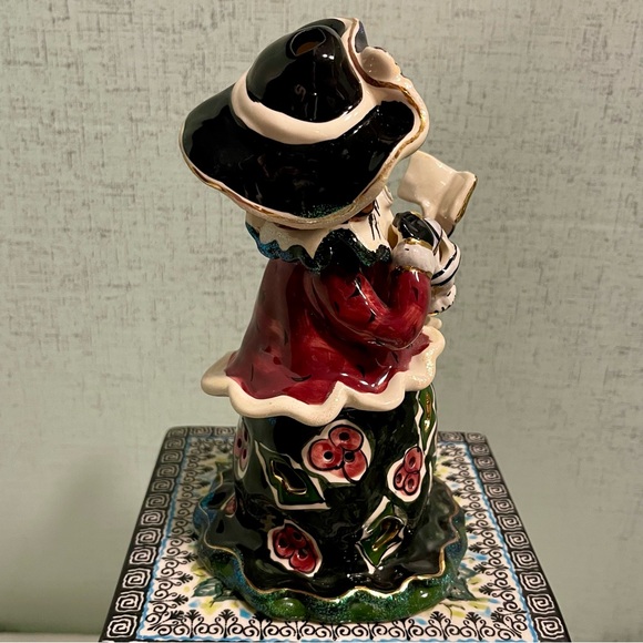 VINTAGE HEATHER GOLDMINC FOR BLUE SKY CORP CAROLER CERAMIC TEALIGHT HOLDER 2001 - Picture 7 of 14